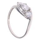 9ct White Gold Cubic Zirconia Three Stone Ring