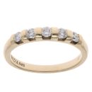 9ct Yellow Gold 0.25ct Brilliant Cut Diamond Five Stone Ring