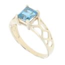 9ct Yellow Gold Blue Topaz Stone Set Ring