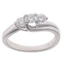 18ct White Gold 0.50ct Brilliant Cut Diamond Trilogy Ring