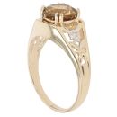 9ct Yellow Gold Smoky Quartz Single Stone Ring