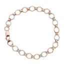 9ct Yellow White and Rose Gold Fancy Bracelet 7.5"
