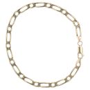 9ct Yellow Gold Figaro Bracelet 7.5"