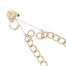 9ct Yellow Gold Heart Lock Charm Bracelet 7.5"