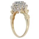 9ct Yellow Gold 0.10ct Diamond And Blue Gemstone Cluster Ring