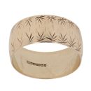 9ct Yellow Gold Patterned Wedding Band 7.5mm