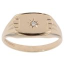 9ct Yellow Gold 0.02ct Diamond Signet Ring