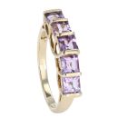9ct Yellow Gold Amethyst 5 Stone Ring