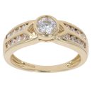 14ct Yellow Gold Cubic Zirconia Solitaire Ring
