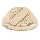 9ct Yellow Gold Square Patterned Signet Ring