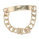 9ct Yellow Gold Patterned Curb ID Bracelet 7.5"