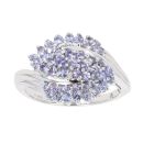 9ct White Gold Tanzanite Cluster Ring