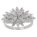18ct White Gold 1.00ct Brilliant Cut Diamond Cluster Ring