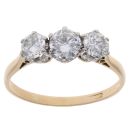 14ct Yellow Gold 1.50ct Brilliant Cut Diamond Trilogy Ring