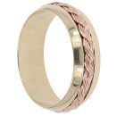 9ct Yellow and Rose Gold Clogau Patterned Wedding Band 7.8mm