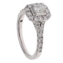 Platinum 1.28ct Radiant And Brilliant Cut Diamond Cluster Ring