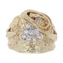 9ct Yellow Gold Cubic Zirconia Saddle Ring