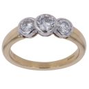 18ct Yellow Gold 1.00ct Brilliant Cut Diamond Trilogy Ring