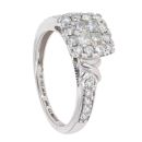 9ct White Gold 0.66ct Diamond Princess Cut Cluster Ring