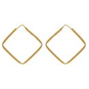 22ct Yellow Gold Classic Plain Square Hoop Earrings
