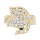 18ct Yellow Gold Cubic Zirconia Flower Ring