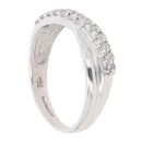 9ct White Gold Cubic Zirconia Crossover Ring