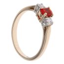 9ct Yellow Gold 0.10ct Diamond And Fire Opal Ring