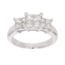 18ct White Gold 1.00ct Princess Cut Diamond Cluster Ring