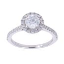 Platinum 1.00ct Brilliant Cut Diamond Halo Cluster Ring
