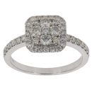 18ct White Gold 1.00ct Brilliant Cut Diamond Cluster Ring