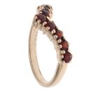 9ct Yellow Gold Garnet Wishbone Ring