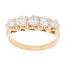18ct Yellow Gold 1.00ct Brilliant Cut Diamond Five Stone Ring