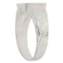 Silver Personalised Initial Bark Effect Ring