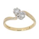 18ct Yellow Gold 0.26ct Brilliant Cut Diamond Two Stone Ring