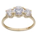 14ct Yellow Gold Cubic Zirconia Three Stone Ring