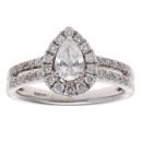 18ct White Gold 0.85ct Pear And Brilliant Cut Diamond Cluster Ring