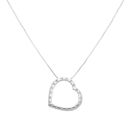 18ct White Gold 0.40ct Diamond Heart Pendant and Chain 18"