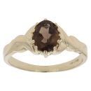 9ct Yellow Gold Smoky Quartz Solitaire Ring
