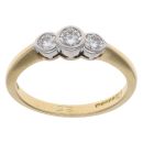 18ct Yellow Gold 0.25ct Brilliant Cut Diamond Graduated Trilogy Ring