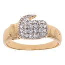 Silver Gold Plated Cubic Zirconia Boxing Glove Ring