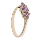 9ct Yellow Gold Amethyst Cluster Ring