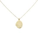 Gold Plated Silver Patterned Locket And Chain 18"