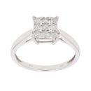 9ct White Gold 0.33ct Brilliant Cut Diamond Cluster Ring