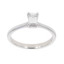 18ct White Gold 0.50ct Emerald Cut Diamond Solitaire Ring