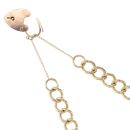 9ct Yellow Gold Heart Lock Charm Bracelet 8"