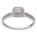 9ct White Gold 0.33ct Brilliant Cut Diamond Cluster Ring