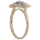 9ct Yellow Gold 0.25ct Brilliant Cut Diamond Floral Cluster Ring