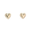 9ct Yellow Gold Heart Stud Earrings