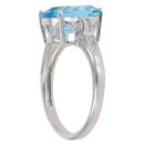 9ct White Gold 0.05ct Diamond and Blue Topaz Ring