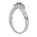 9ct White Gold 0.05ct Diamond And Emerald Ring